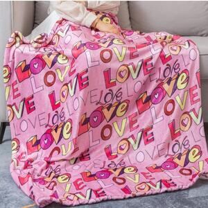 Love You Gifts for Mom Wife Friends Lovers Soft Flannel Throw Girls Heart